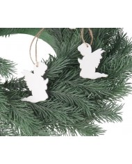 BOMBKI NA CHOINKĘ DREWNIANE OZDOBA STROIK 10SZT ANIOŁKI ANIOŁ