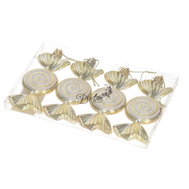 BOMBKI PLASTIKOWE NA CHOINKĘ STROIK 4SZT BOMBKI CHOINKOWE