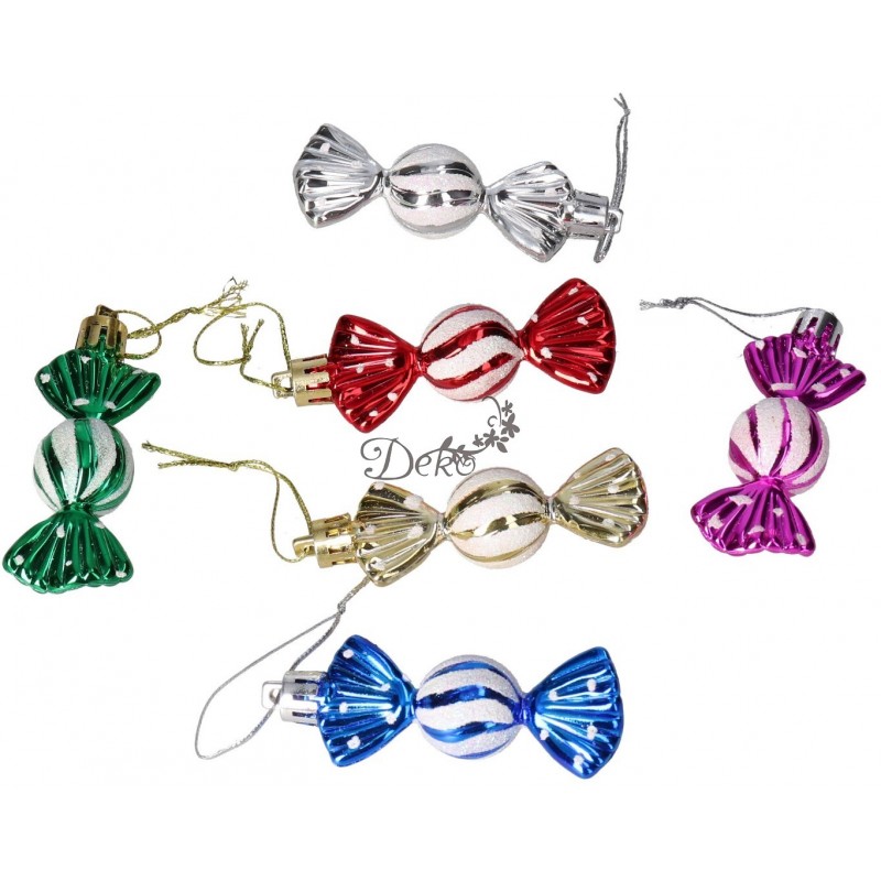BOMBKI PLASTIKOWE NA CHOINKĘ STROIK 6SZT BOMBKI CHOINKOWE