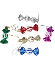 BOMBKI PLASTIKOWE NA CHOINKĘ STROIK 6SZT BOMBKI CHOINKOWE