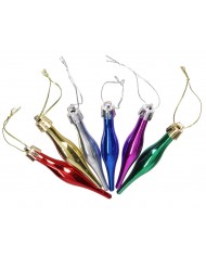 BOMBKI PLASTIKOWE NA CHOINKĘ STROIK 6SZT BOMBKI CHOINKOWE