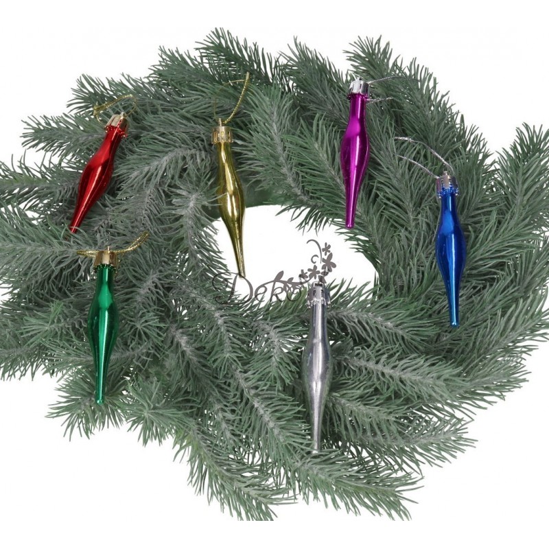 BOMBKI PLASTIKOWE NA CHOINKĘ STROIK 6SZT BOMBKI CHOINKOWE