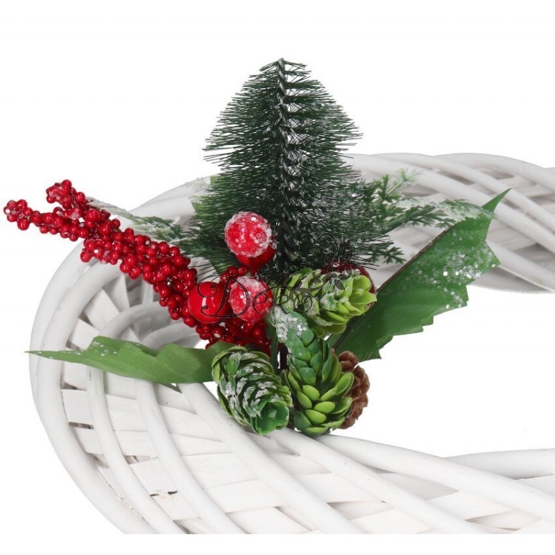 GAŁĄZKA DEKORACYJNA DO STROIKA SZYSZKI Z BROKATEM CHOINKA