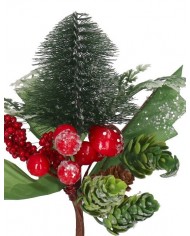 GAŁĄZKA DEKORACYJNA DO STROIKA SZYSZKI Z BROKATEM CHOINKA