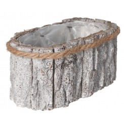 DONICZKA OSŁONKA DREWNIANA KORA KORYTKO DONICZKI 20CM