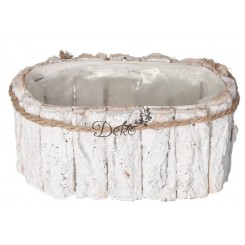 DONICZKA OSŁONKA DREWNIANA KORA KORYTKO DONICZKI 20CM