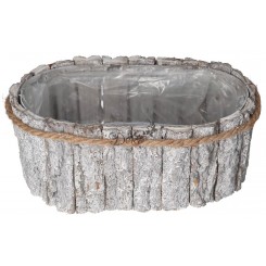 DONICZKA OSŁONKA DREWNIANA KORA KORYTKO DONICZKI 25CM