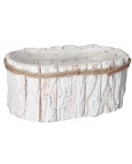 DONICZKA OSŁONKA DREWNIANA KORA KORYTKO DONICZKI 25CM