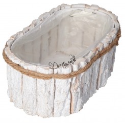 DONICZKA OSŁONKA DREWNIANA KORA KORYTKO DONICZKI 25CM
