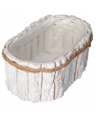 DONICZKA OSŁONKA DREWNIANA KORA KORYTKO DONICZKI 25CM