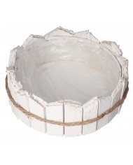 DONICZKA OSŁONKA DREWNIANA 26CM BIAŁA DONICZKI