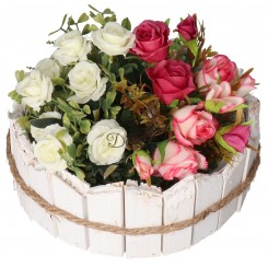 DONICZKA OSŁONKA DREWNIANA 26CM BIAŁA DONICZKI