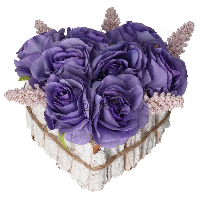 DONICZKA OSŁONKA DREWNIANA SERCE BIAŁA DONICZKI 20CM