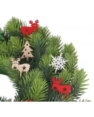 OZDOBY ŚWIĄTECZNE DREWNIANE DO STROIKA 36SZT GWIAZDKA CHOINKA RENIFER