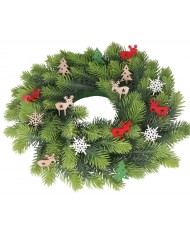 OZDOBY ŚWIĄTECZNE DREWNIANE DO STROIKA 36SZT GWIAZDKA CHOINKA RENIFER