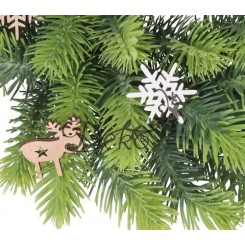 OZDOBY ŚWIĄTECZNE DREWNIANE DO STROIKA 36SZT GWIAZDKA CHOINKA RENIFER