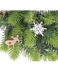 OZDOBY ŚWIĄTECZNE DREWNIANE DO STROIKA 36SZT GWIAZDKA CHOINKA RENIFER