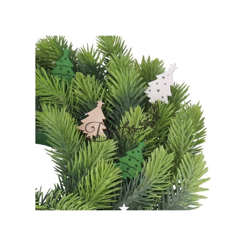 OZDOBY ŚWIĄTECZNE DREWNIANE DO STROIKA 36SZT CHOINKA CHOINKI