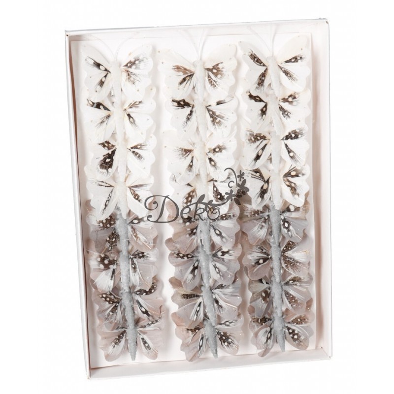 MOTYLE NA KLIPSIE MOTYLKI DEKORACYJNE 24SZT 5 CM FIRANY