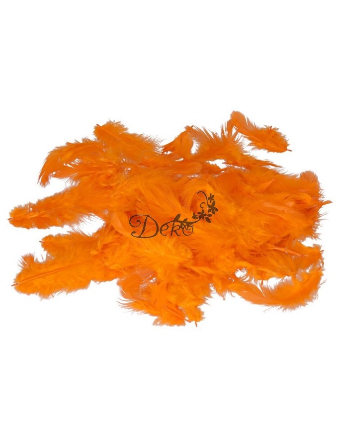 PIÓRA PIÓRKA DEKORACYJNE OZDOBNE13G 6-10CM POMARAŃCZOWE