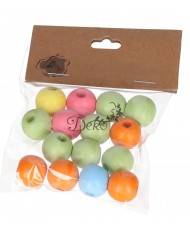 KORALIKI KORALE PEREŁKI Z DZIURKĄ DREWNIANE 15SZT