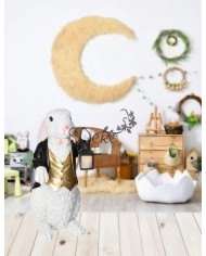 ZAJĄC ZAJĄCZEK WIELKANOCNY DUŻY FIGURKA OZDOBA LED