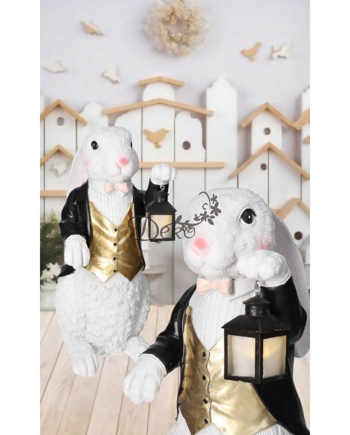 ZAJĄC ZAJĄCZEK WIELKANOCNY DUŻY FIGURKA OZDOBA LED