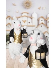 ZAJĄC ZAJĄCZEK WIELKANOCNY DUŻY FIGURKA OZDOBA LED