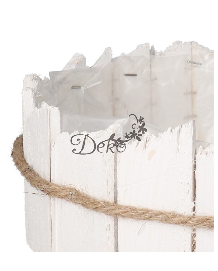 DONICZKA OSŁONKA DREWNIANA BIAŁA DONICZKI STROIK