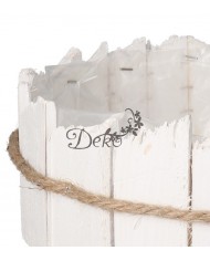 DONICZKA OSŁONKA DREWNIANA BIAŁA DONICZKI STROIK