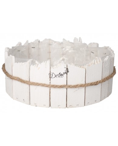 DONICZKA OSŁONKA DREWNIANA BIAŁA DONICZKI STROIK