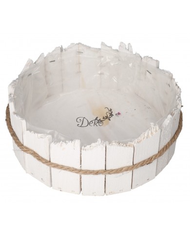 DONICZKA OSŁONKA DREWNIANA BIAŁA DONICZKI STROIK