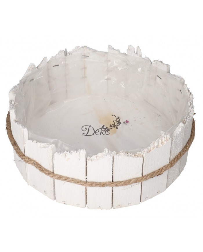 DONICZKA OSŁONKA DREWNIANA BIAŁA DONICZKI STROIK