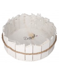 DONICZKA OSŁONKA DREWNIANA BIAŁA DONICZKI STROIK