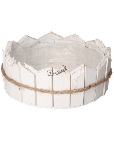 DONICZKA OSŁONKA DREWNIANA BIAŁA DONICZKI STROIK