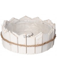 DONICZKA OSŁONKA DREWNIANA BIAŁA DONICZKI STROIK