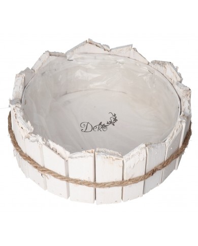 DONICZKA OSŁONKA DREWNIANA BIAŁA DONICZKI STROIK