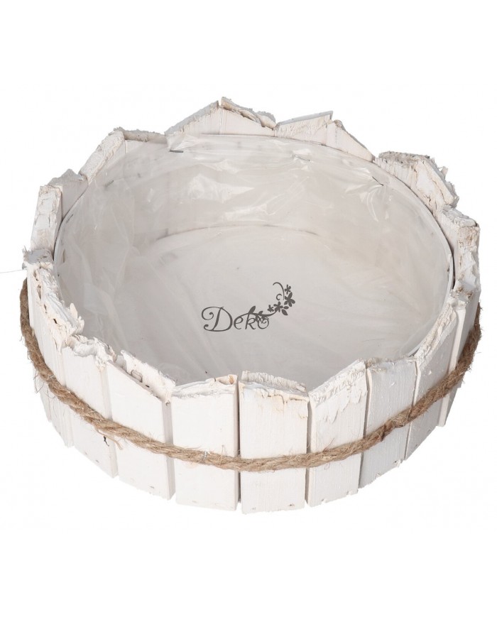 DONICZKA OSŁONKA DREWNIANA BIAŁA DONICZKI STROIK