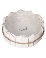 DONICZKA OSŁONKA DREWNIANA BIAŁA DONICZKI STROIK