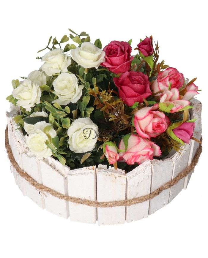 DONICZKA OSŁONKA DREWNIANA BIAŁA DONICZKI STROIK