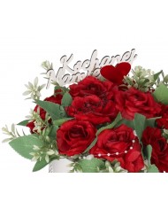 FLOWER BOX PUDEŁKO NA DZIEŃ MAMY PREZENT SZTUCZNE KWIATY