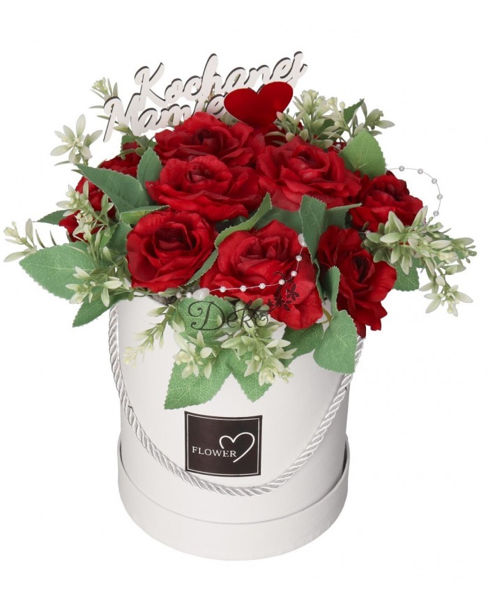 FLOWER BOX PUDEŁKO NA DZIEŃ MAMY PREZENT SZTUCZNE KWIATY