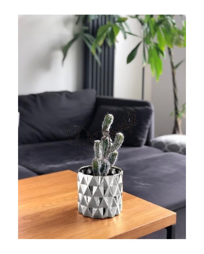 DONICZKA OSŁONKA CERAMICZNA NOWOCZESNA SREBRNA