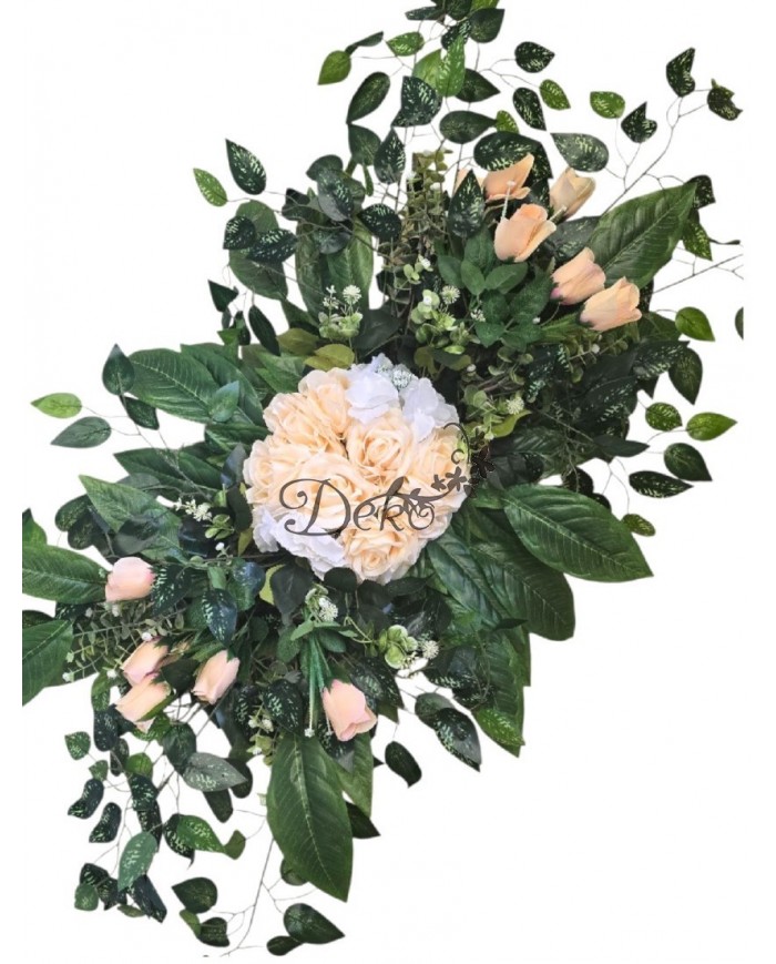 STROIK NA GRÓB KOMPOZYCJA DUŻA 110 CM SZTUCZNE KWIATY