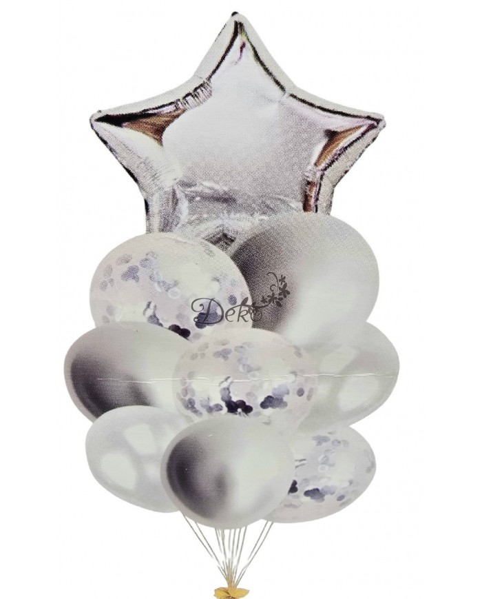 BALONY NA URODZINY ZESTAW BALONÓW MIX 9SZT ŚLUB PARTY