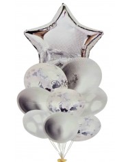 BALONY NA URODZINY ZESTAW BALONÓW MIX 9SZT ŚLUB PARTY