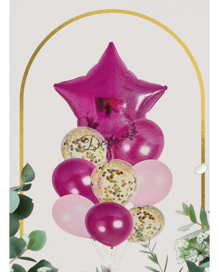 BALONY NA URODZINY ZESTAW BALONÓW MIX 9SZT ŚLUB PARTY