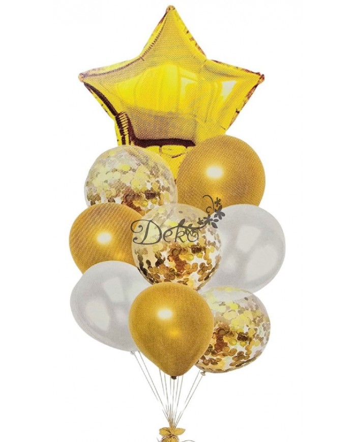 BALONY NA URODZINY ZESTAW BALONÓW MIX 9SZT ŚLUB PARTY