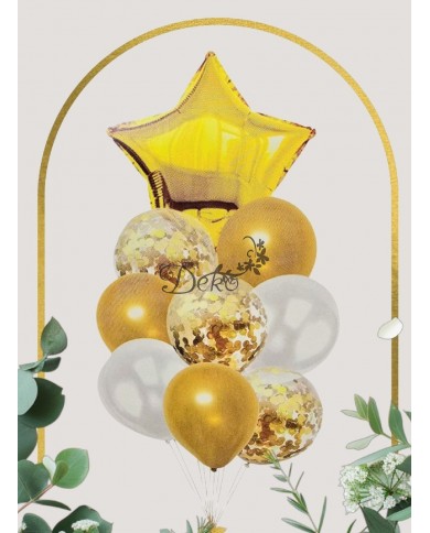 BALONY NA URODZINY ZESTAW BALONÓW MIX 9SZT ŚLUB PARTY