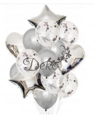 BALONY NA URODZINY ZESTAW BALONÓW MIX 14 SZT ŚLUB PARTY